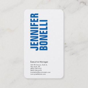 Professional minimalist modern bold blue white business card