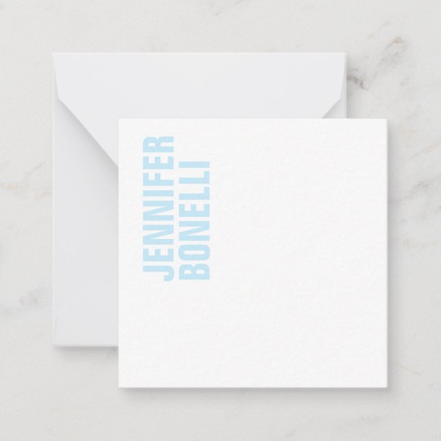 Professional minimalist modern bold blue white note card (Front)
