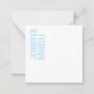 Professional minimalist modern bold blue white note card
