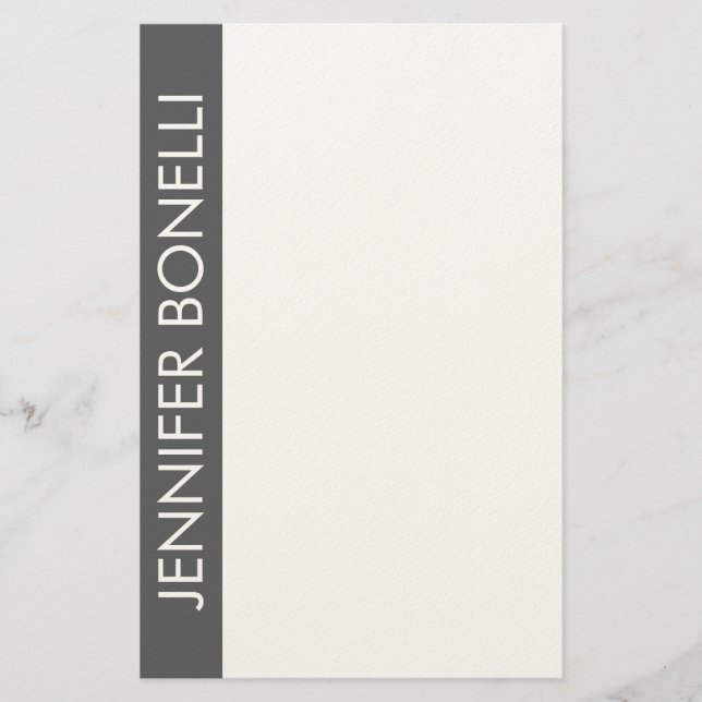 Professional minimalist modern bold name grey  stationery (Front)