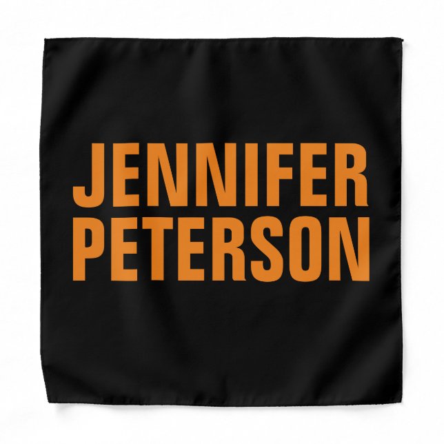 Professional minimalist modern bold orange black bandana (Front)