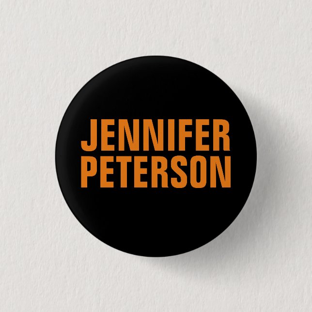 Professional minimalist modern bold orange black button (Front)
