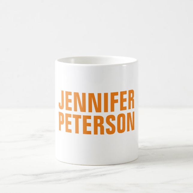 Professional minimalist modern bold orange white coffee mug (Center)