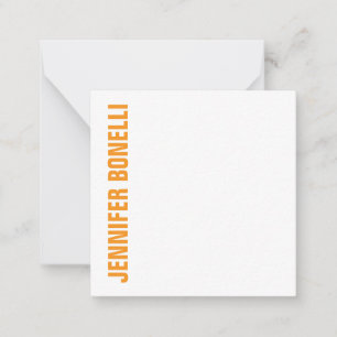 Professional minimalist modern bold orange white note card