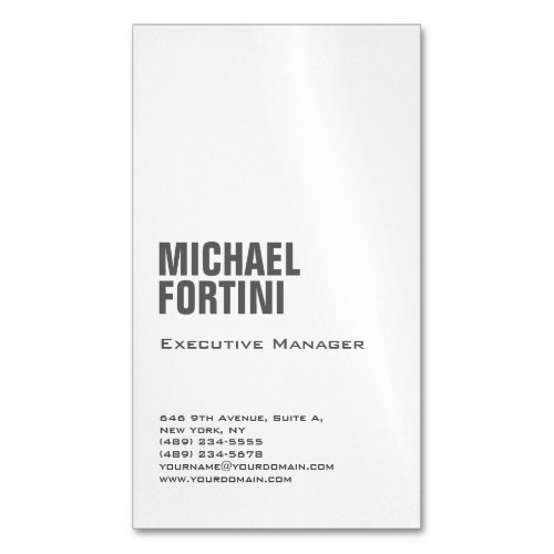 Professional minimalist modern bold plain business card magnet