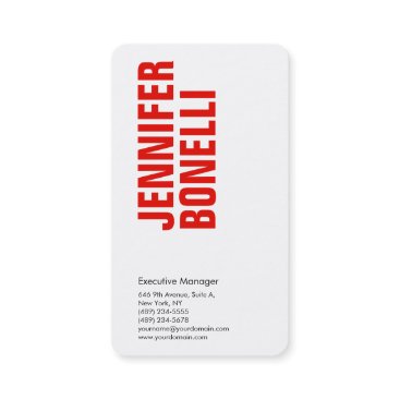 Professional minimalist modern bold red white business card Professional minimalist modern bold red white business card
