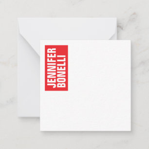 Professional minimalist modern bold red white note card