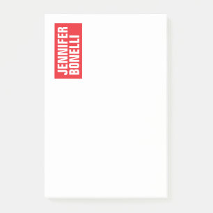 Professional minimalist modern bold red white post-it notes