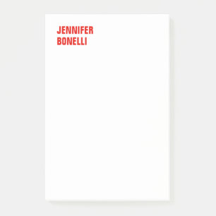 Professional minimalist modern bold red white post-it notes