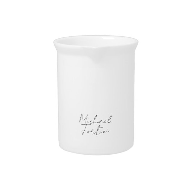 Professional minimalist modern calligraphy name beverage pitcher (Front)