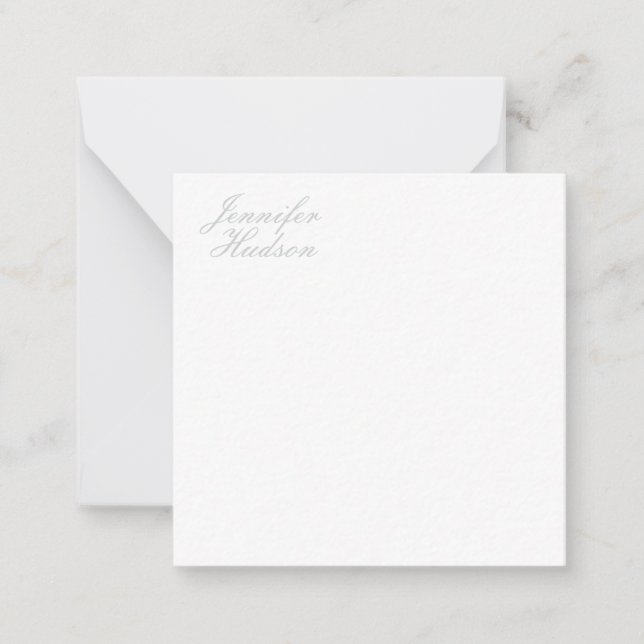 Professional minimalist modern calligraphy name note card (Front)