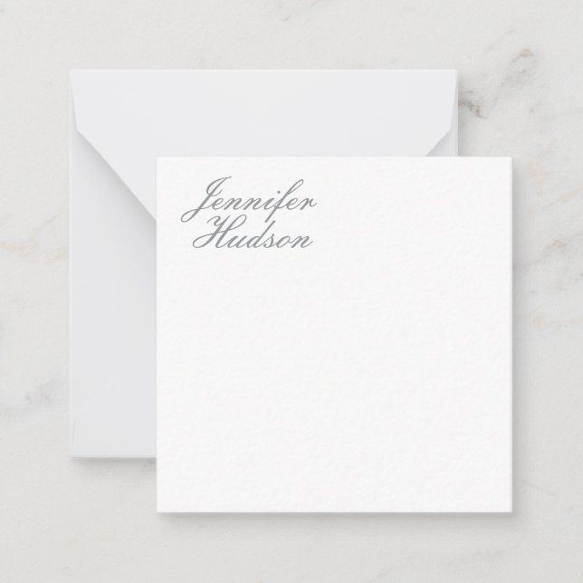 Professional minimalist modern calligraphy name note card (Front)