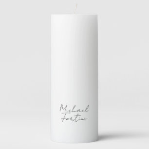 Professional minimalist modern calligraphy name pillar candle