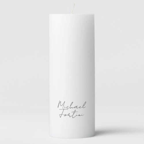 Professional minimalist modern calligraphy name pillar candle