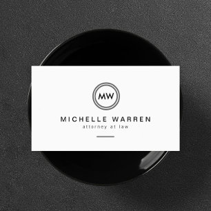 Professional Minimalist Modern Circle Monogram Business Card