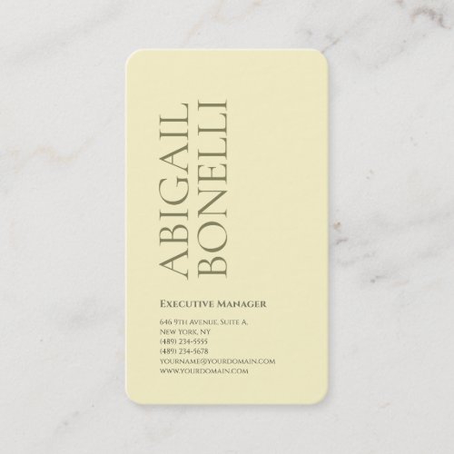 Professional minimalist modern cream color business card