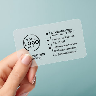Professional Minimalist Modern Custom Company Logo Clear Business Cards
