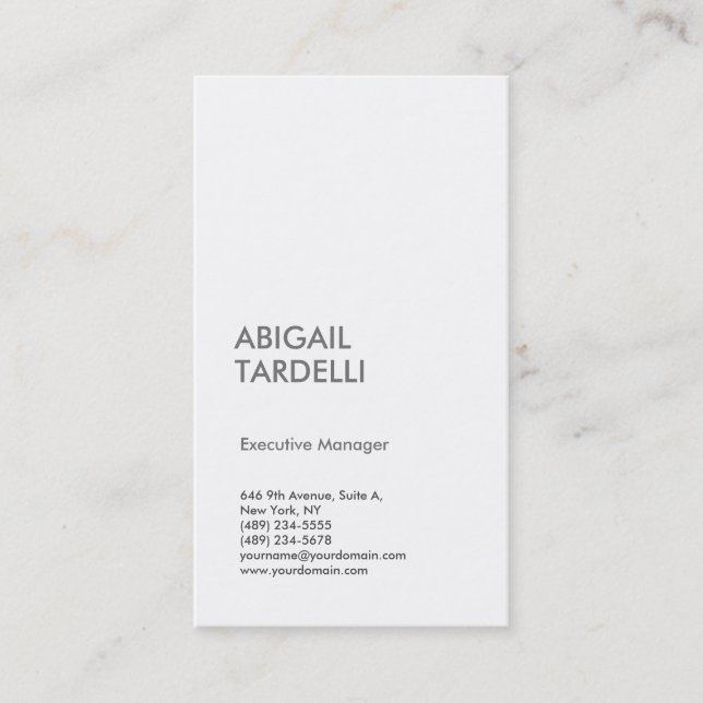 Professional minimalist modern custom plain business card (Front)