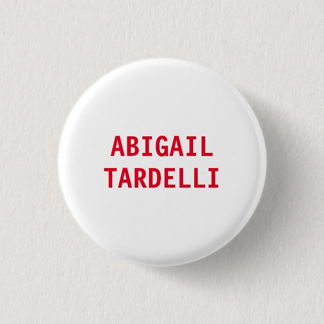 Professional minimalist modern custom plain name button (Front)