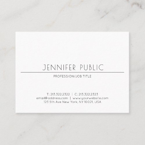 Professional Minimalist Modern Design Elegant Business Card