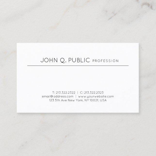 Professional Minimalist Modern Design Tasteful Business Card (Front)