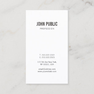 Professional Minimalist Modern Elegant Plain Business Card