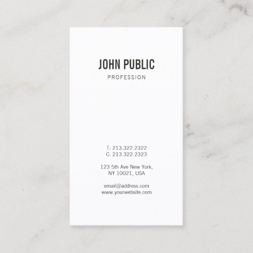 Professional Minimalist Modern Elegant Plain Business Card