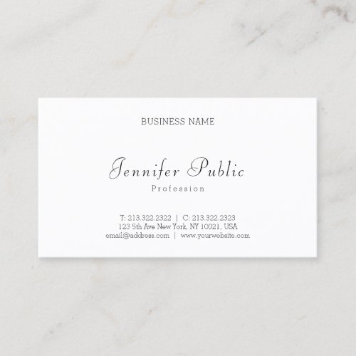 Professional Minimalist Modern Elegant Simple Chic Business Card