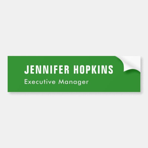 Professional minimalist modern forest green bumper sticker