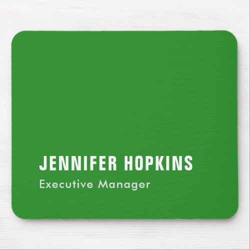 Professional minimalist modern forest green mouse pad