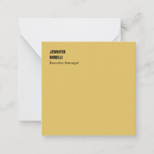 Professional minimalist modern gold color note card