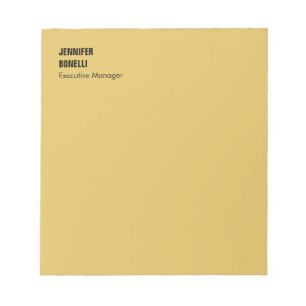 Professional minimalist modern gold color notepad
