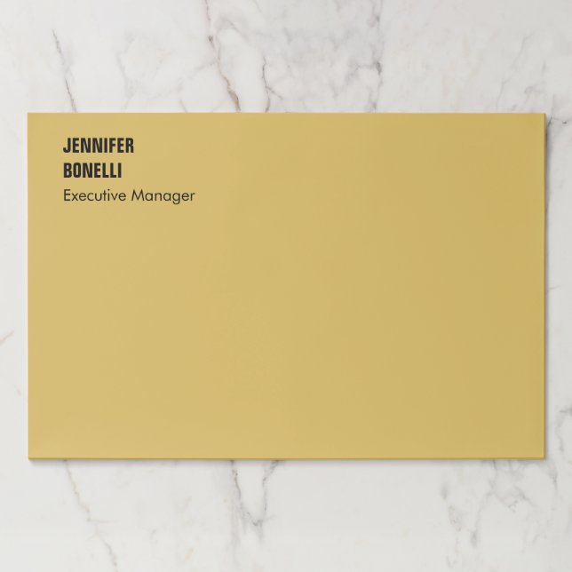 Professional minimalist modern gold color paper pad (Front)
