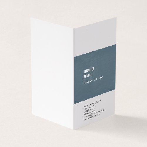 Professional minimalist modern grey blue white business card