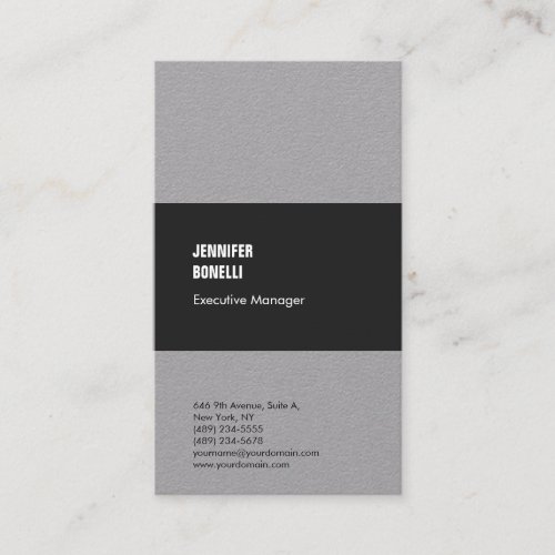 Professional minimalist modern grey plain business card