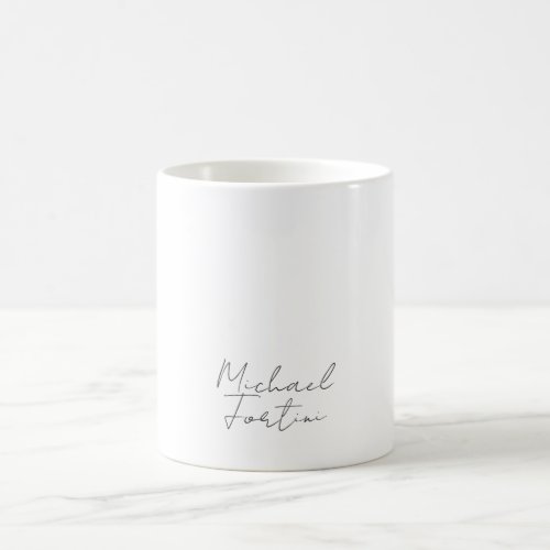 Professional minimalist modern grey white coffee mug