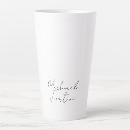 Professional minimalist modern grey white latte mug