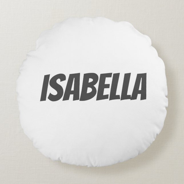 Professional minimalist modern grey white round pillow (Front)