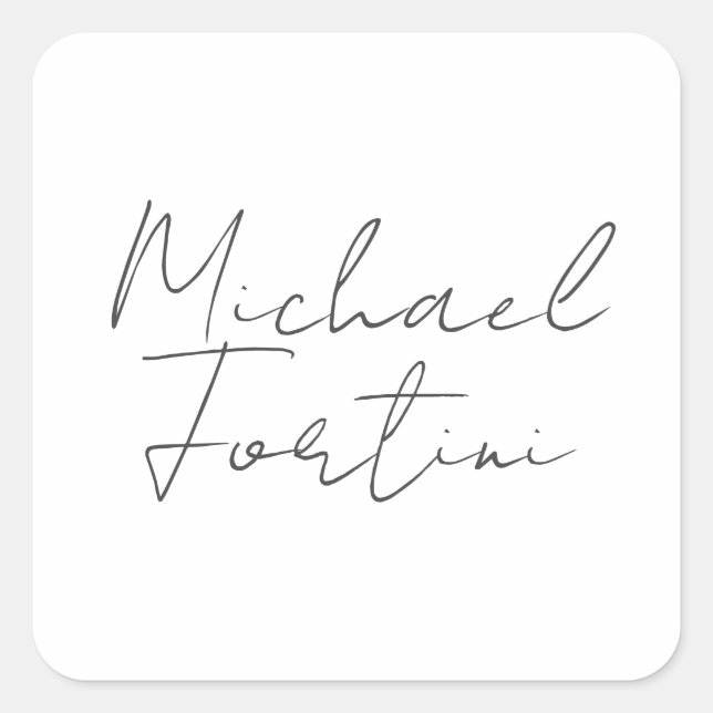 Professional minimalist modern grey white  square sticker (Front)