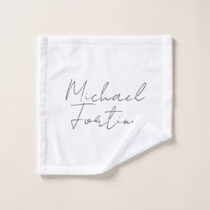 Professional minimalist modern grey white wash cloth