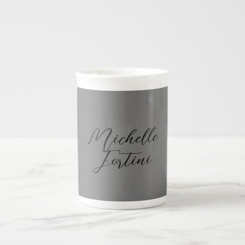 Professional minimalist modern handwriting name bone china mug