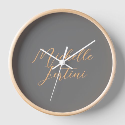 Professional minimalist modern handwriting name clock