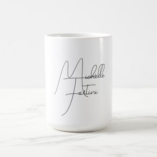 Professional minimalist modern handwriting name coffee mug