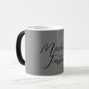 Professional minimalist modern handwriting name color morph mug 