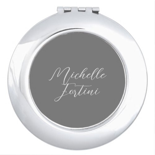 Professional minimalist modern handwriting name compact mirror