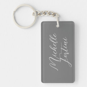 Professional minimalist modern handwriting name keychain