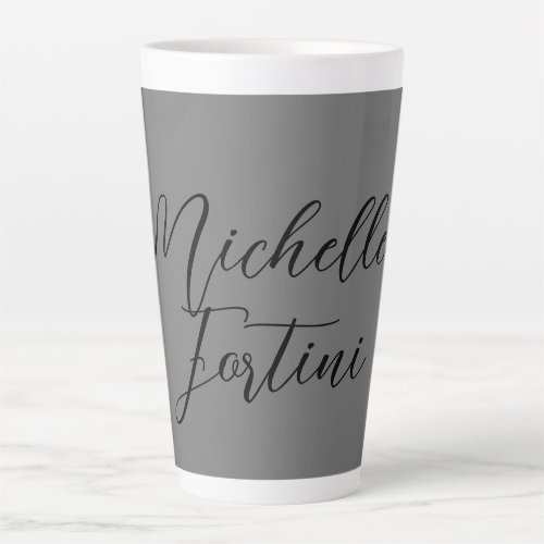 Professional minimalist modern handwriting name latte mug