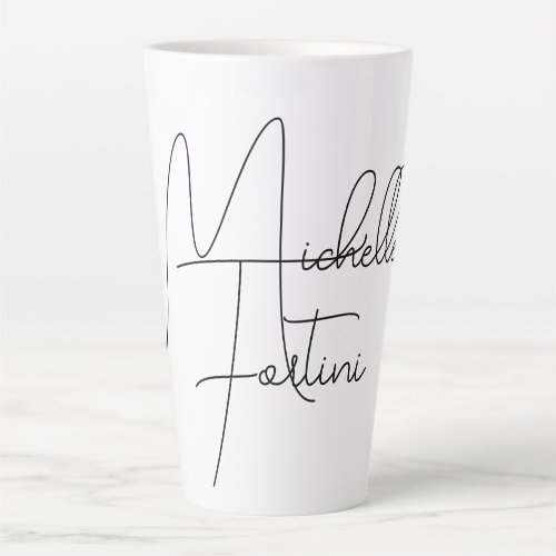 Professional minimalist modern handwriting name latte mug