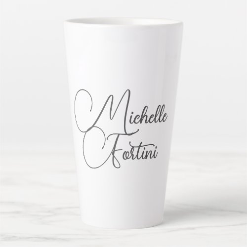 Professional minimalist modern handwriting name latte mug