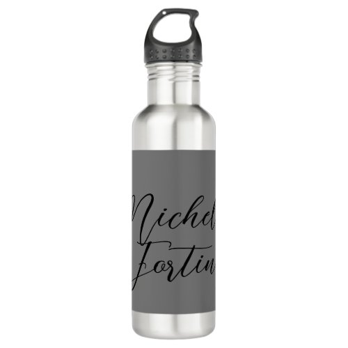 Professional minimalist modern handwriting name stainless steel water bottle